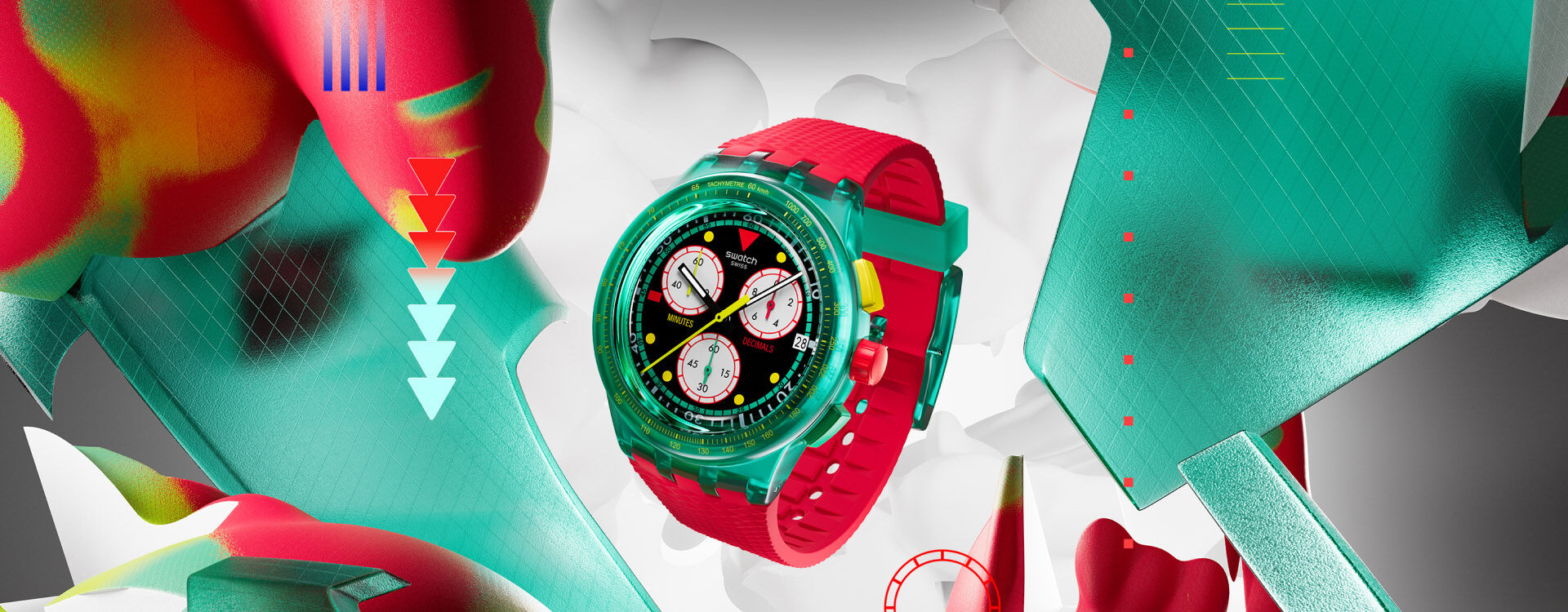SUSG409	SWATCH NEON EMERALD CHRONO
